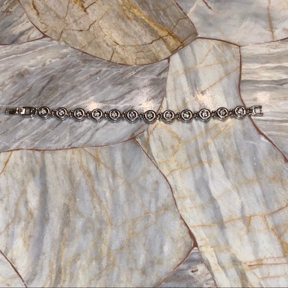 Silver Crystal Bracelet Made w Swarovski Crystals